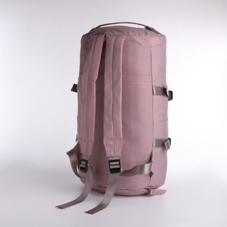 A backpack-samka with a zipper, 4 outer pockets, shoe detachment, pink color-3
