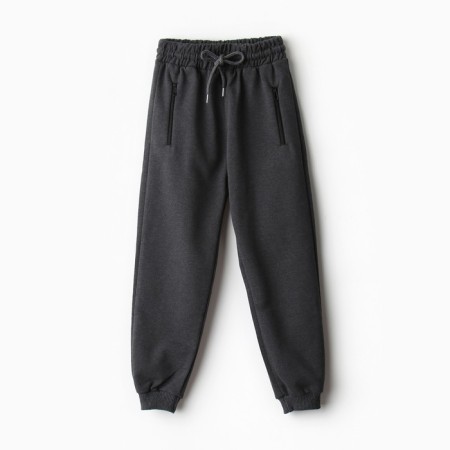 Pants for a boy, dark gray color, height 134 cm