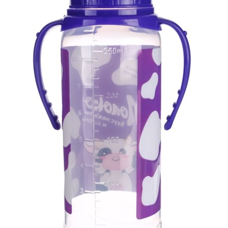 A bottle of feeding Gift "Chocolate milk", classic throat, 250 ml., 0 months, with a nipple, with handles-5