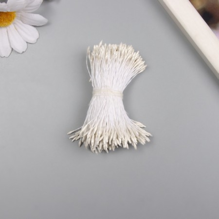 Stamens for artificial flowers gloss "risinki" White mother pearl length 6 cm set 360 pcs 1070521