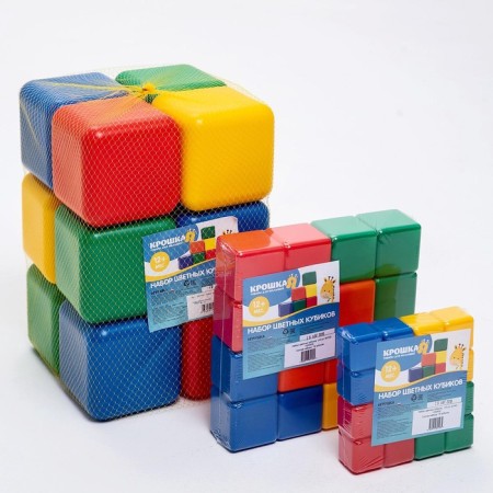 Set of colored cubes, 12 pieces, 4 x 4 cm-10