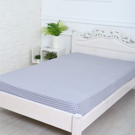 Bishop on the elastic band ATRA 140x200x20, Gloris Gray Clot 120g/m, HL100%-1
