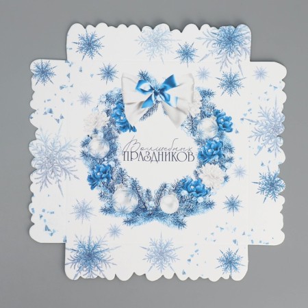 Box for confectionery products with PVC lid "Magic Holidays", 15 x 15 x 3 cm, New Year-7