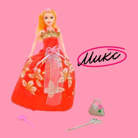 Model doll "Nika" in a dress with accessories, mix-8