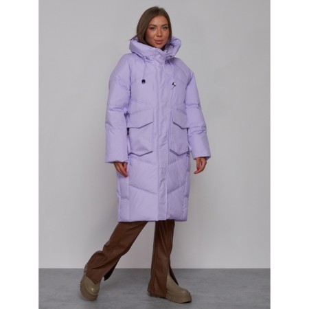 Coat insulated winter female, size 42, purple color-2