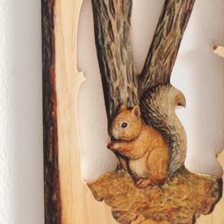 Panel Interior tree "Squirrel with reserves" 12x0.7x19 cm-2