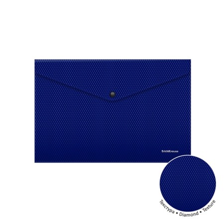 The A4 button, 180 μm, Erichkrause Diamond Total Blue, contains up to 120 sheets, translucent, with embossing, blue-1