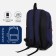 Youth backpack from textiles, 5 pockets, blue color