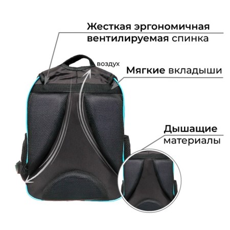 School backpack, 37 x 27 x 16 cm, ergonomic back, calligrata b "Siba"-4
