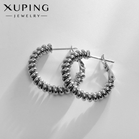 Cooping earrings Xuping radiance, color silver, d = 2.5 cm