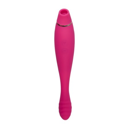 Jos Danvi vibrator with vacuum-wave stimulation, silicone, 21.5 cm, pink color-6