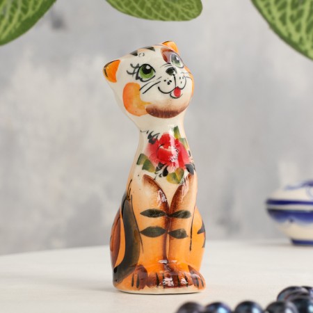 Souvenir "Cat cut", red, 9 cm, gzhel-3