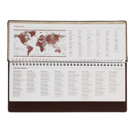 Planing UNSIDED 64 sheets on the crest Velvet, hard cover, artificial leather, block 70 g/m2, brown-4