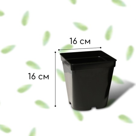 Pot for seedlings, 3 l, d = 16 cm, h = 16 cm, black, greengo-1