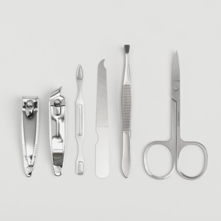 Manicure set, 6 items, in case, purple color-3