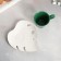 Tea couple ceramic love me, mug 100 ml, saucer 15x14 cm, white-green color