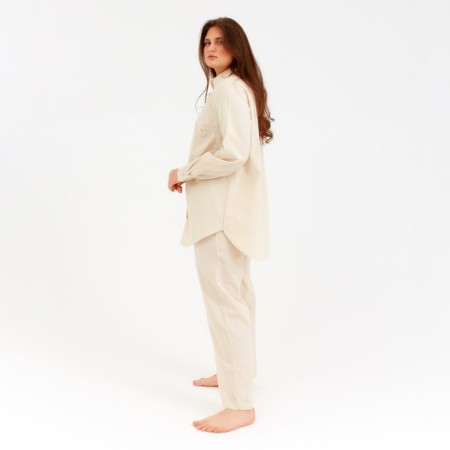 Women's shirt Minaku: Home Collection Beige color, river 52-1