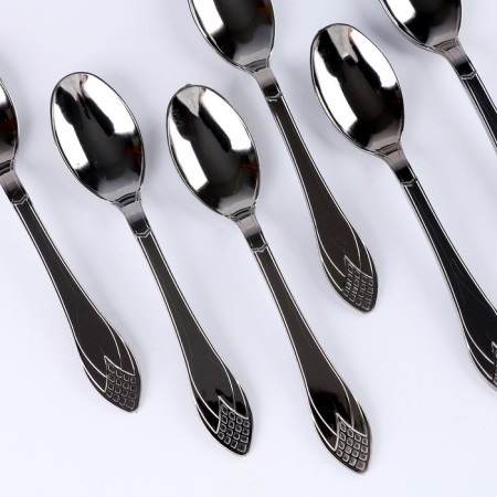 Tablespoons are plastic, in the set 6 pcs., Silver color-1