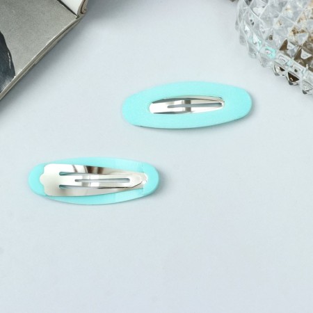 Invisibility for hair "Adeli" (set 2 pcs) shine oval, 5 cm, turquoise-2