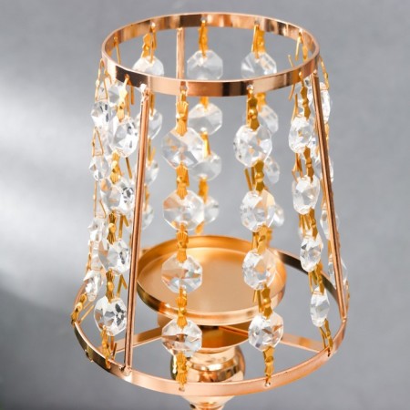 Summary Metal for 1 candle "Crystals - Lamp" Gold 36x13x13 cm-3