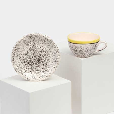 Tea couple ceramic "Persia", 200 ml, yellow, 2 items, 1 variety, Iran
