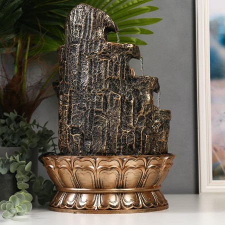 The desktop fountain from the network, the shiva backlight at the cliff with a waterfall "42x28x28 cm-3