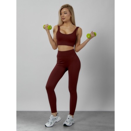 Sports suit female, size 44, burgundy color-8