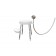 Apollo seat for the bathroom, with a holder, shelf, aluminum, plastic, d = 36 cm, white color