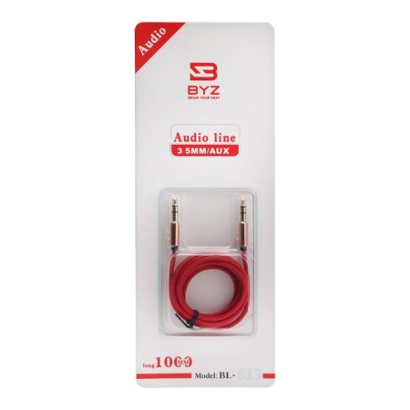 Audio BYZ BL-613, Jack 3.5 mm (M) -Jack 3.5 mm (M), 1m, red-1