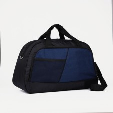 Road bag on lightning, 2 outer pockets, long belt, black/blue color