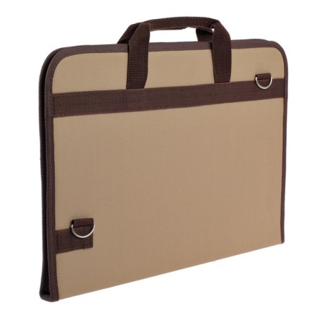 Folder for drawings and drawings for artists A3, 450 x 320 x 30 mm, handles, frame, with pocket, beige/brown, estado-3