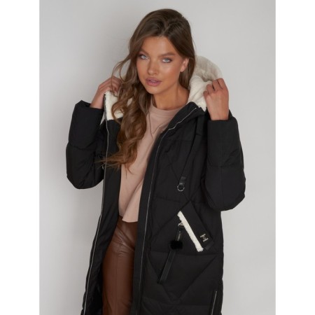 Coat insulated winter female, size 50, black color-23