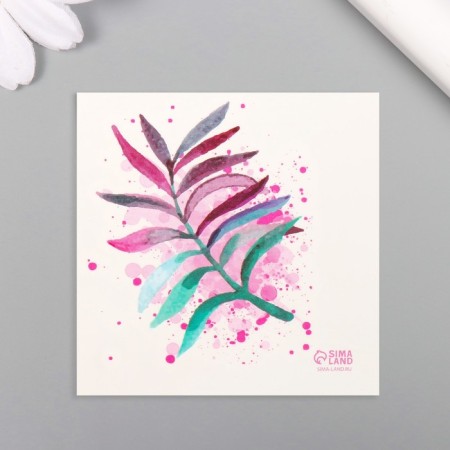 Tattoo on the body color "watercolor. Branch" 6x6 cm-3