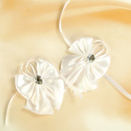 Baltic Babochka wedding for decor, satin, 2 pcs, white, mix