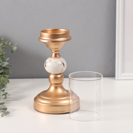 Summary Metal for 1 candle "Marble Ball with Gold" 19.5x11.5x11.5 cm-3