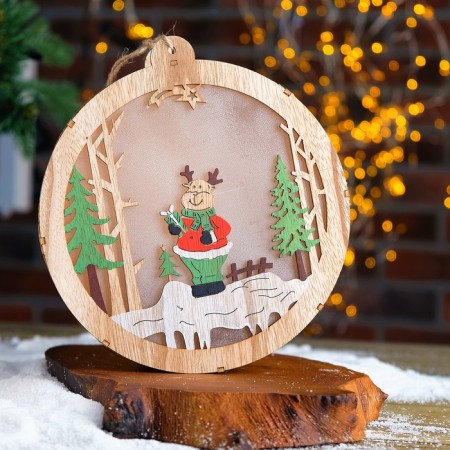 DECOR WITHING "Deer with a gift" 3.5 × 19.5 × 21.5 cm