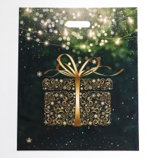 Golden Gift package, polyethylene with a cut pen, 47.5 x 39 cm, 60 μm