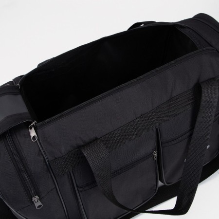 Sports bag, lightning department, 4 outer pockets, long belt, black color-2