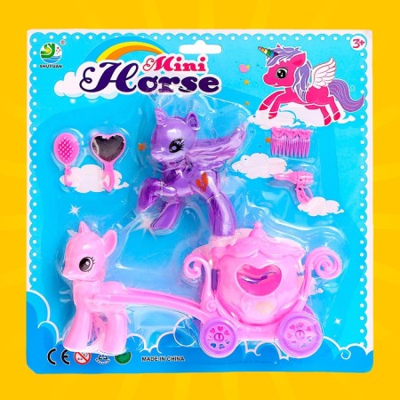 Set of Pony "Cute" 2 pcs., With accessories, Mix color-12