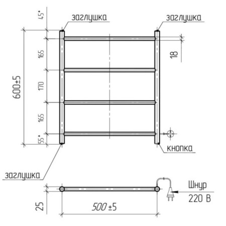 Room electrician "Electra", 500x600 mm, 4 crossbars, black-11