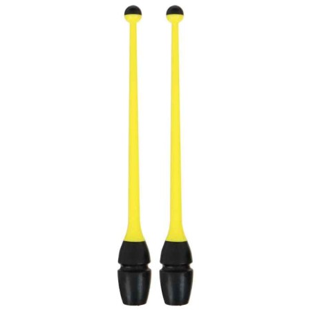Bulas for rhythmic gymnastics inserted Grace Dance, 36 cm, yellow/black color-3