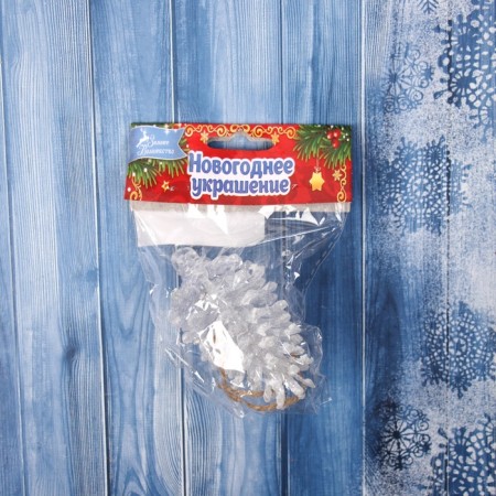 Decoration Christmas tree "bump shish" 8.5x4.5 cm, white-2