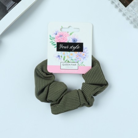 Hair gum "Orbit" classic strip texture, 9 cm, green-1