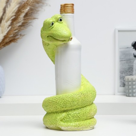 The piggy bank "Snake with a bottle" Green, 30cm-4
