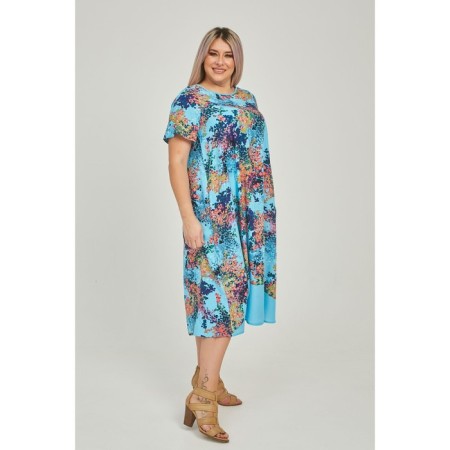 Women's dress, size 64, blue color-3
