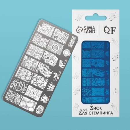 Stamping disk Metal "Flower Mood", 6 × 12 cm-1