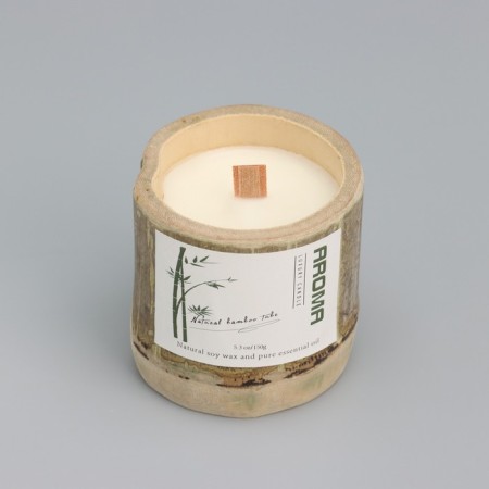 Aromatic candle in the bamboo "Eben tree", soy wax, 25 hours, 150 gr, in the box, 8.5x8 cm-4