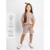 Children's jump (T-shirt, shorts), height 122-128 cm, beige color
