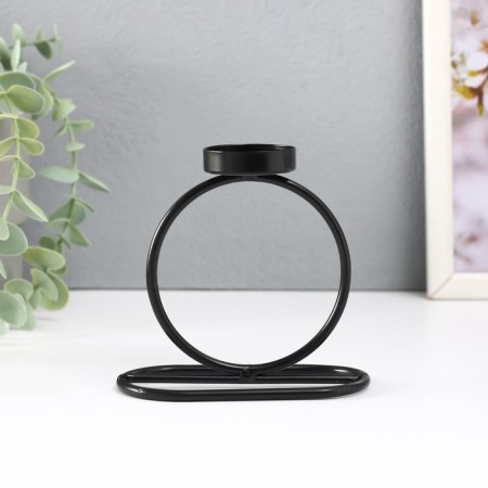 Summary metal per 1 candle "Ring" d = 4 cm black 11x6x11 cm-1