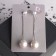 Earrings with pearls "Grace" hanging, white color in silver
